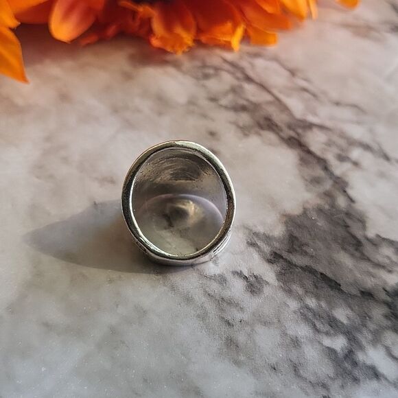 Irregular Band Ring Inlaid with Artificial Turquoise Decorative Bohemian Ring - Picture 9 of 12